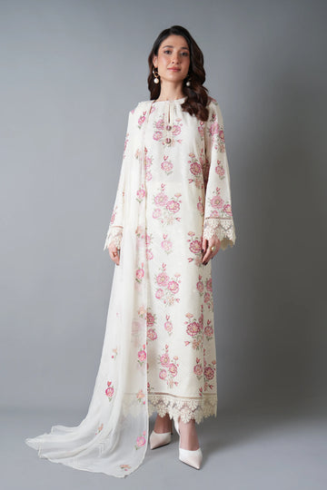 Bareeze Blossom Beauty-01-OffWhite Online Shopping